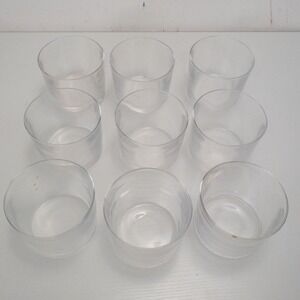 Lowball Glasses Clear Minimalist Set of 9 Glass